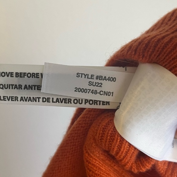 NWOT J.Crew BA400 Cashmere Classic-fit Crewneck Sweater in Tangerine M - Picture 6 of 6
